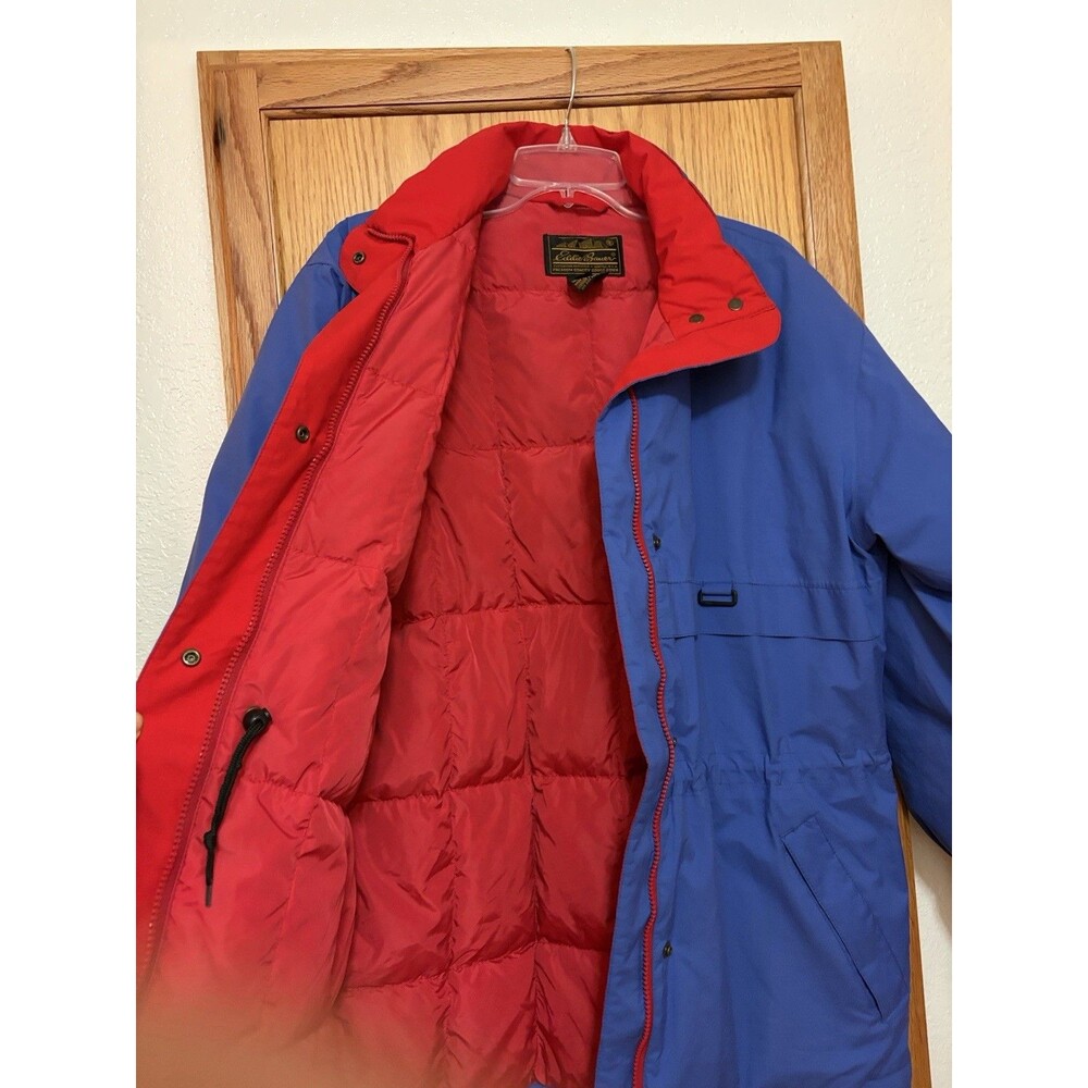 Vintage Eddie Bauer Gore-tex Parka Goose Down Jacket Coat Blue Puffer Medium EUC